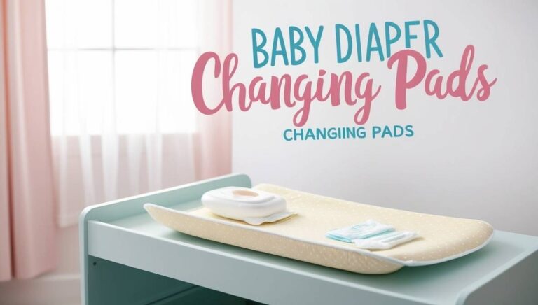 A high-quality AHC baby diaper changing pad with a waterproof, soft cushioned surface, placed in a clean and bright nursery setting with a baby crib and baby essentials in the background.