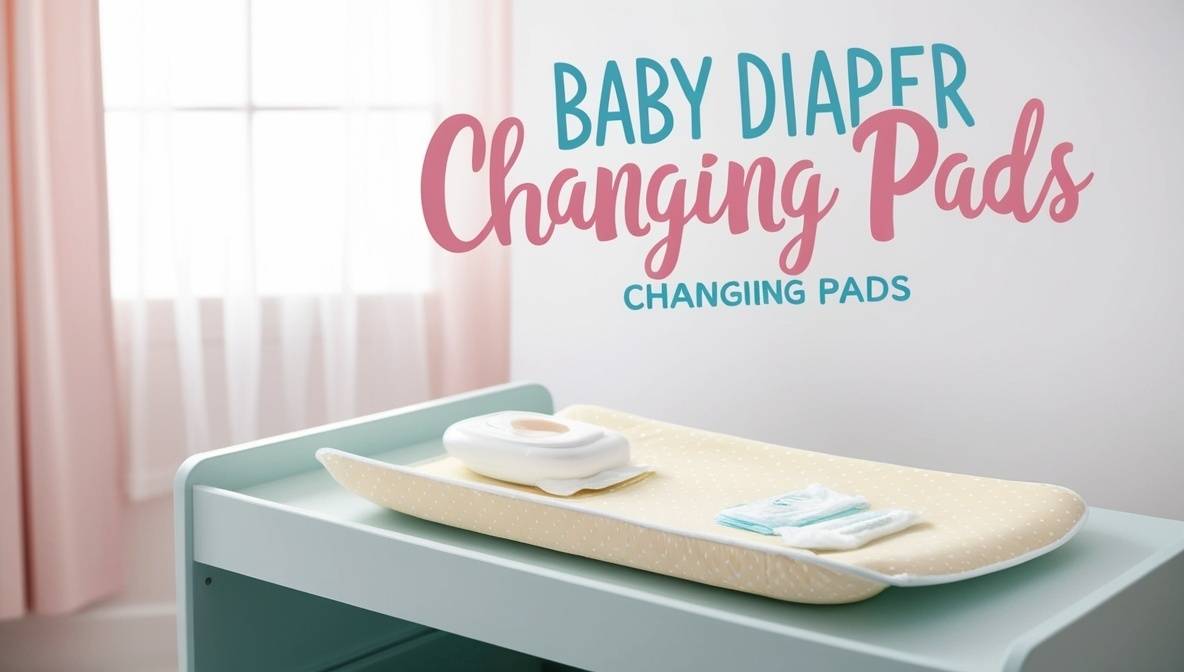 A high-quality AHC baby diaper changing pad with a waterproof, soft cushioned surface, placed in a clean and bright nursery setting with a baby crib and baby essentials in the background.